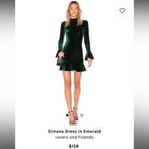 Lovers and Friends Simone Dress in Emerald